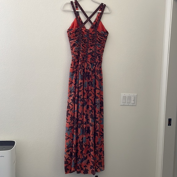 Anya open-back ruched floral-print silk-crepe maxi dress - Picture 9 of 12